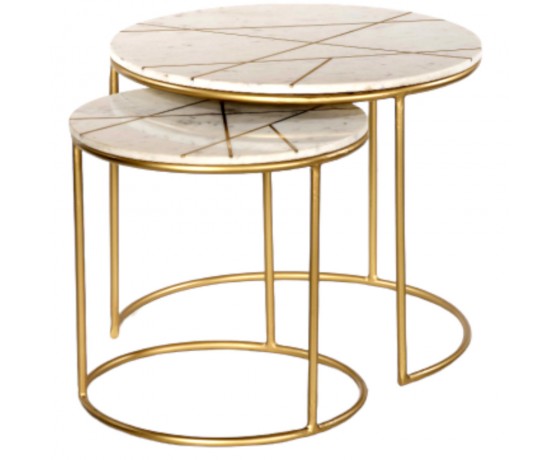 Marble & Gold Side Tables