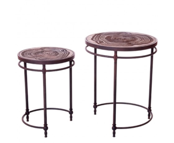 Circular Patterned Side Tables